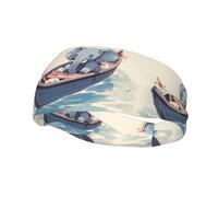 Fascia sportiva versatile YYHWHJDE Baby Elephant Rowing Pattern - Fascia elastica e traspirante per yoga, fitness