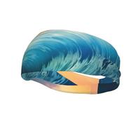 Fascia sportiva versatile YYHWHJDE Blue Ocean Wave Pattern - Fascia elastica e traspirante per yoga, fitness