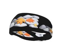 Fascia sportiva versatile YYHWHJDE con motivo foglie d'acero sotto le rocce, fascia elastica e traspirante per yoga, fitness