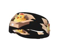 Fascia sportiva versatile YYHWHJDE Cute little chicken in una scatola di cartone1 stampe - Fascia elastica e traspirante per yoga, fitness