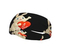 Fascia sportiva versatile YYHWHJDE I love you bunny Prints, fascia elastica e traspirante per yoga, fitness