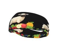 Fascia sportiva versatile YYHWHJDE Lamb in the Fruit Prints - Fascia elastica e traspirante per yoga, fitness