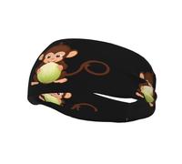Fascia sportiva versatile YYHWHJDE Little Monkey eating cipolla Prints, fascia elastica e traspirante per yoga, fitness