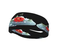 Fascia sportiva versatile YYHWHJDE Little Red Flower in Ice Prints - Fascia elastica e traspirante per yoga, fitness