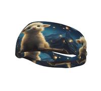 Fascia sportiva versatile YYHWHJDE Little Sheep looking at the stars Prints, elastica e traspirante per yoga, fitness