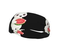 Fascia sportiva versatile YYHWHJDE Little White Bear, con motivo anguria, elastica e traspirante, per yoga, fitness