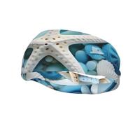 Fascia sportiva versatile YYHWHJDE Ocean Sea Beach Seashells Starfish Blue Prints - Fascia elastica e traspirante per yoga, fitness