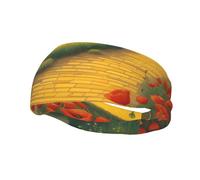 Fascia sportiva versatile YYHWHJDE Papaveri Campo Giallo Mattoni Road Pattern - Fascia elastica e traspirante per yoga e fitness