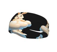 Fascia sportiva versatile YYHWHJDE Rabbit on the Cloud Pattern - Fascia elastica e traspirante per yoga, fitness