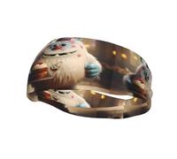 Fascia sportiva versatile YYHWHJDE The little monster holding the cake Pattern - Fascia elastica e traspirante per yoga, fitness