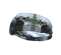 Fascia sportiva versatile YYHWHJDE Water Buffalo Prints, fascia elastica e traspirante per yoga, fitness