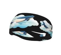 Fascia sportiva versatile YYHWHJDE Whale on the white cloud Prints, elastica e traspirante, per yoga, fitness