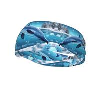 Fascia sportiva versatile YYHWHJDE Winter the delphin Prints, fascia elastica e traspirante per yoga, fitness