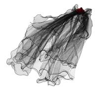 Fascia Sposa Fantasma Nera per Donna, Stile Gotico | Tessuto Leggero, Abbinamento Versatile, per Festa e Travestimento, Look Vintage Misterioso