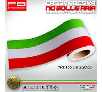 Fascia Striscia Adesiva Tricolore Ialia Flag Stripes Bandiera Italy 155 x 20 cm