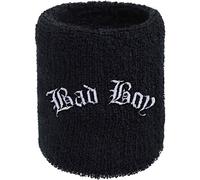 fascia sudorazione: Fascia antisudore con ricamo "BAD BOY" in spugna assorbente, come regalo per motociclisti e appassionati di heavy metal