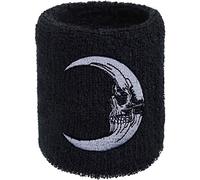 fascia sudorazione: Fascia antisudore con ricamo "BIKER MOON - Mezza Luna" in spugna assorbente, come regalo per motociclisti old school e appassionati di motori