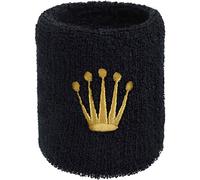 fascia sudorazione: Fascia antisudore con ricamo "Corona esclusiva" in frottee assorbente, per jogging e allenamenti fitness come regalo