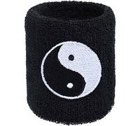 fascia sudorazione: Fascia antisudore con ricamo del "Yin Yang" per lo yoga e il Tuina, in frottee assorbente, per l'allenamento all'aperto e il Muay Thai