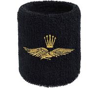 fascia sudorazione: Fascia antisudore con ricamo "Esclusiva aquila con corona" in frottee assorbente, per il fitness come regalo sportivo