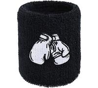 fascia sudorazione: Fascia antisudore con ricamo "Guanto da boxe" in frottee assorbente, come regalo per praticanti di arti marziali come il Muay Thai