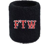 fascia sudorazione: Fascia antisudore nera con ricamo "Fuck the World" in spugna assorbente, come regalo per gli appassionati di sport e motociclisti