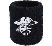 fascia sudorazione: Fascia antisudore "Pirate for Life" con ricamo "Vendetta Pirata", in frottee assorbente, per il parkour e il running come regalo per gli amanti dello sport