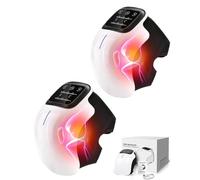 Fascia terapeutica rossa, massaggiatore riscaldante bionico, massaggiatore portatile per ginocchia, cuscinetto riscaldante ricaricabile per ginocchia per artrite (2 pezzi)