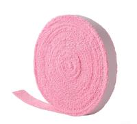 Fascia tergisudore in fibra super lunga, rotolo da 5 m per una migliore presa su canne da pesca, badminton e racchette da tennis, con prestazioni antiscivolo (5 m, rosa)