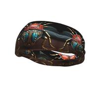 Fascia tergisudore versatile sportiva YYHWHJDE con stampe colorate di scarabeo - Fascia elastica e traspirante per yoga e fitness