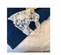 Fascia triangolare per capelli Sciarpa triangolare in pizzo floreale intrecciato bianco, fascia for capelli estiva da donna, cappello viaggio, accessori for per acconciature e decorazioni(Color-03)
