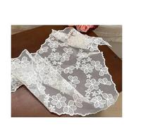 Fascia triangolare per capelli Sciarpa triangolare in pizzo floreale intrecciato bianco, fascia for capelli estiva da donna, cappello viaggio, accessori for per acconciature e decorazioni(Color-01)