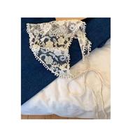 Fascia triangolare per capelli Sciarpa triangolare in pizzo floreale intrecciato bianco, fascia for capelli estiva da donna, cappello viaggio, accessori for per acconciature e decorazioni(Color-02)