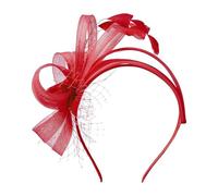 Fascia versatile con nodo per il lavoro, accessorio per capelli da sposa, con piume, design elegante, morbido materiale elasticizzato per comfort tutto il giorno, fascia alla moda da donna per