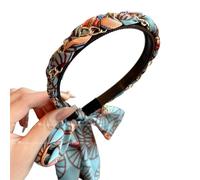 Fascia vintage con teschio alto e perle, antiscivolo, alla moda, con perline larghe e lucide, fascia per capelli (blu Nico, 3 pezzi)