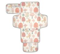 Fasciatoio con alberi rotondi rosso chiaro del fumetto riutilizzabile con tasca in tessuto portatile fasciatoio per mamme e papà