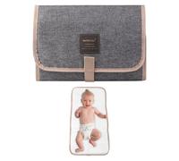 Fasciatoio da viaggio, pieghevole, impermeabile e portatile, per viaggi, casa, esterni, facile da pulire, regalo per i nuovi genitori (grigio)