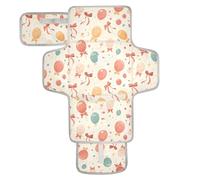 Fasciatoio lavabile riutilizzabile con tasca in tessuto fasciatoio da viaggio con cuscino integrato Cartoon carino palloncino colorato fiocco