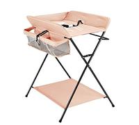 Fasciatoio pieghevole per bambini, fasciatoio con ripiani, cuscino con scala in altezza, ampio fasciatoio 31,5 x 24,8 pollici, cintura di sicurezza e ripiani e righello di altezza (Kaki)