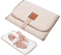 Fasciatoio pieghevole per il cambio del pannolino, impermeabile, comodo, portatile, impermeabile, pieghevole, per viaggi e neonati a casa all'aperto (beige)