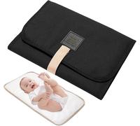 Fasciatoio pieghevole per il cambio del pannolino, impermeabile, confortevole, portatile, impermeabile, pieghevole, per viaggi e neonati a casa all'aperto (nero)