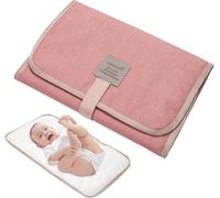 Fasciatoio pieghevole per il cambio del pannolino, impermeabile, confortevole, portatile, impermeabile, pieghevole, per viaggi e neonati a casa all'aperto (rosa)