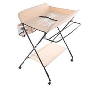 Fasciatoio portatile, 80 x 63 cm, piastra di supporto impermeabile, struttura stabile, portatile, grande spazio per bambini, fasciatoio autoportante, per infantili, 0 - 12 mesi (cachi, con ruota)