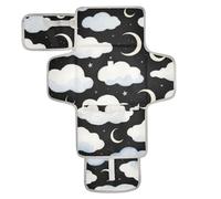 Fasciatoio portatile con nuvole bianche e nere e luna, riutilizzabile, con tasca per fazzoletti, fasciatoio portatile per neonati per mamme, papà cambiador de pa?ales para Bebes