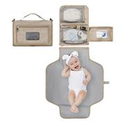 Fasciatoio portatile da viaggio - Tappetino per pannolini leggero con scomparti portaoggetti, design facile da pulire per la cura del neonato, entra in borsa, si aggancia ai marsupi, ideale per mamme