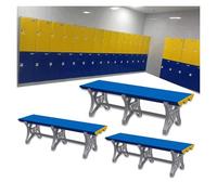 Fasciatoio portatile impermeabile per palestra, piscina, bagno, doghe in plastica ABS, lunghezza 150 cm, 180 cm, 200 cm, blu scuro set da 3