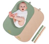 Fasciatoio portatile per bambini, in morbida ecopelle, lavabile e facile da pulire, per casa o in viaggio, impermeabile, con cinghia, facile da mettere nella borsa per pannolini, 76,2 x 43,2 cm (beige