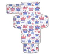 Fasciatoio portatile riutilizzabile con tasca in tessuto impermeabile pad per bambino leggero e pieghevole fasciatoio rosso bianco e blu Union Jack Crown