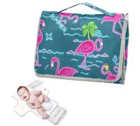 Fasciatoio portatile riutilizzabile con tasca in tessuto Summer Neon Flamingo cocco albero blu pannolino fasciatoio leggero e pieghevole cambiadores de pa?ales para Bebes