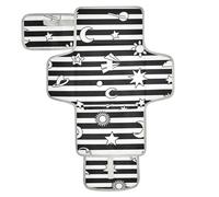 Fasciatoio riutilizzabile a righe bianche nere con sole luna stella con tasca in tessuto impermeabile fasciatoio per neonati kit stazione di viaggio cambiadores de pa?ales para Bebes